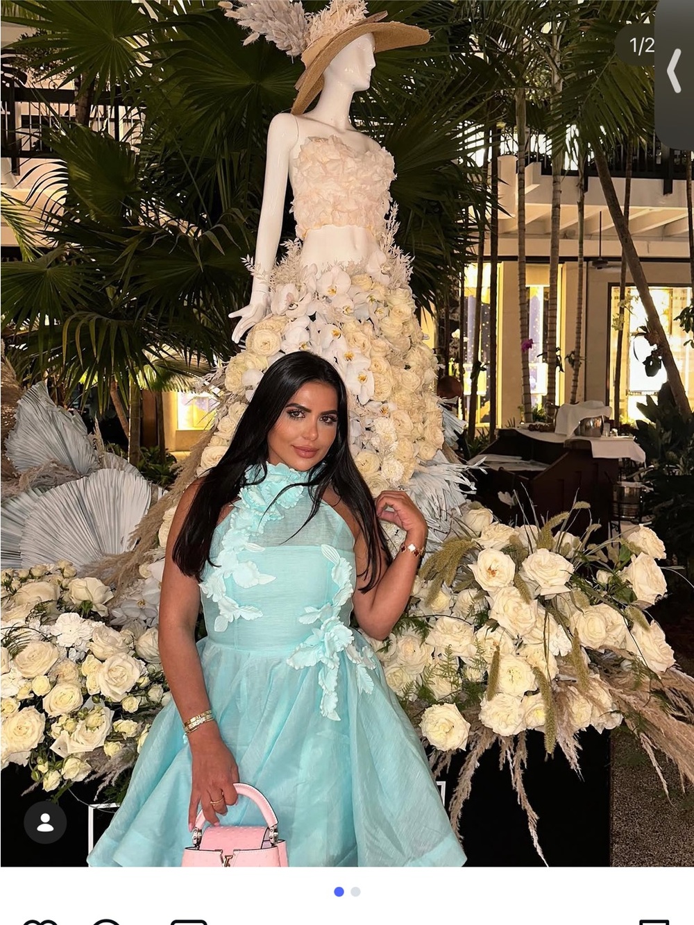 Zimmermann Mint Blue Floral Appliqué Mini Dress